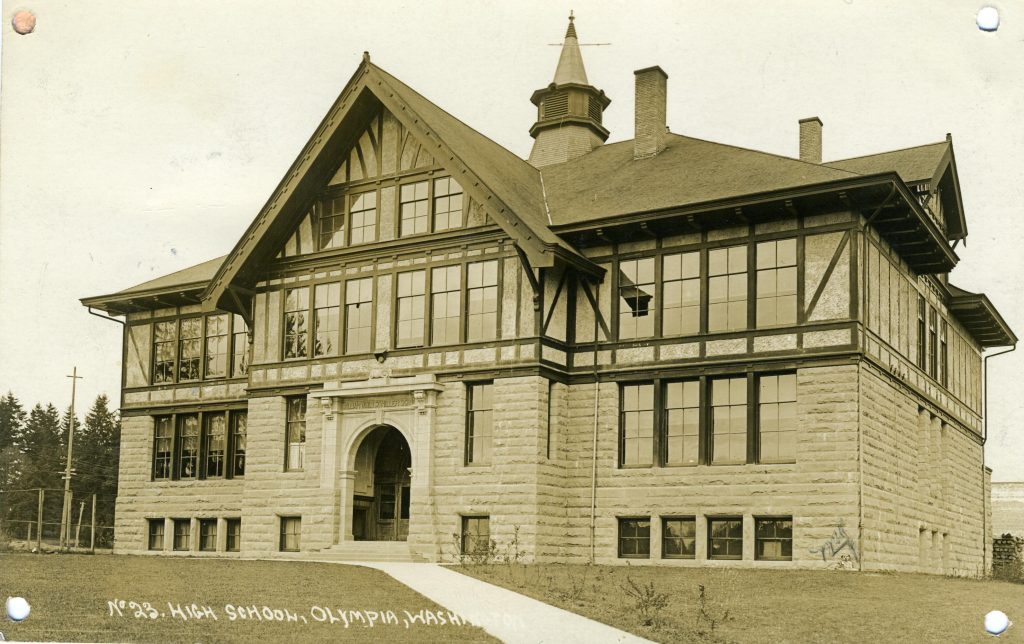 Olympia High School building from the early 20th century.