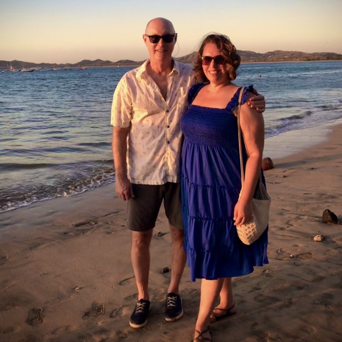 Larry and Sheryl Beck on the beach in Costa Rica