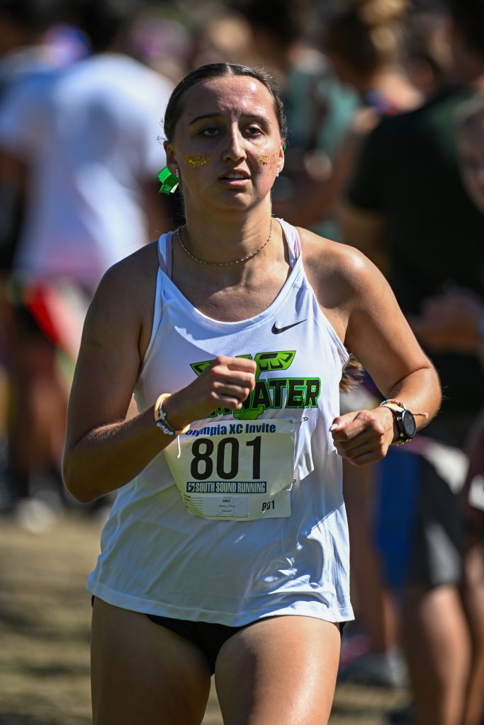 high school athletes running cross country at a meet