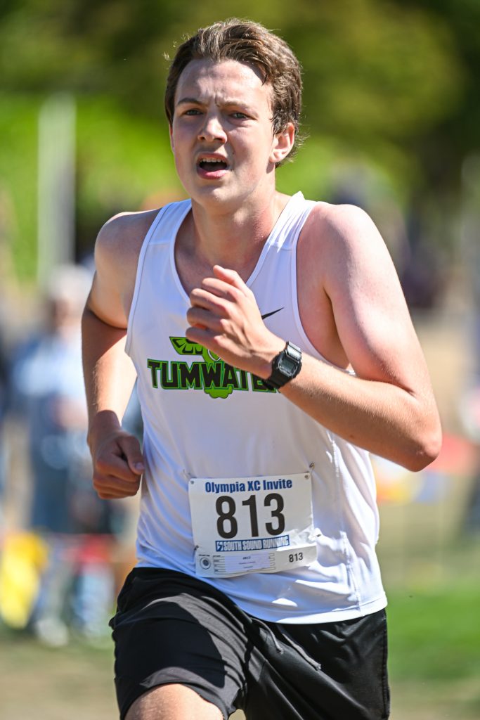 high school athletes running cross country at a meet