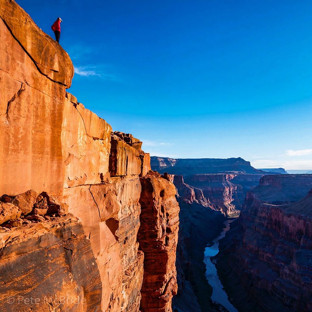 view of the Grand Canyon Rim from inside the canyon