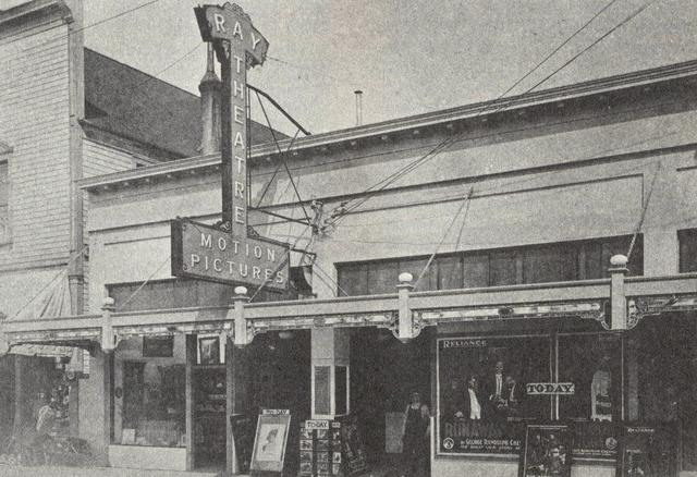 black-and-white photo of the Ray Theater in Olympia