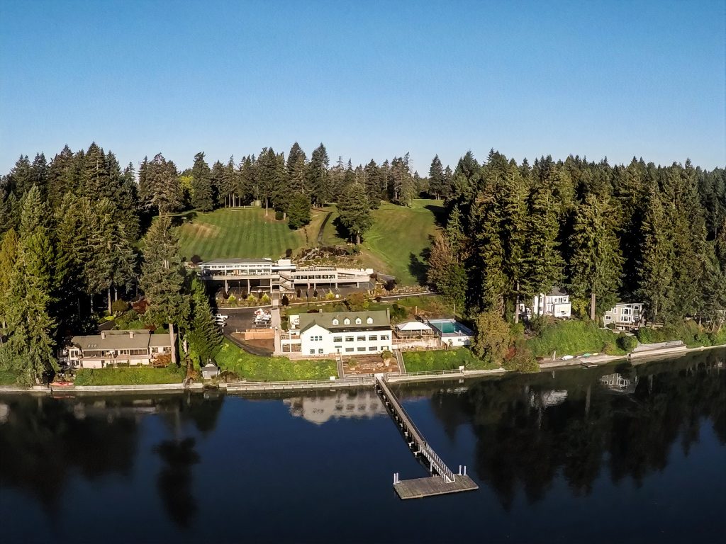 		The Olympia Country and Golf Club course from above the puget sound