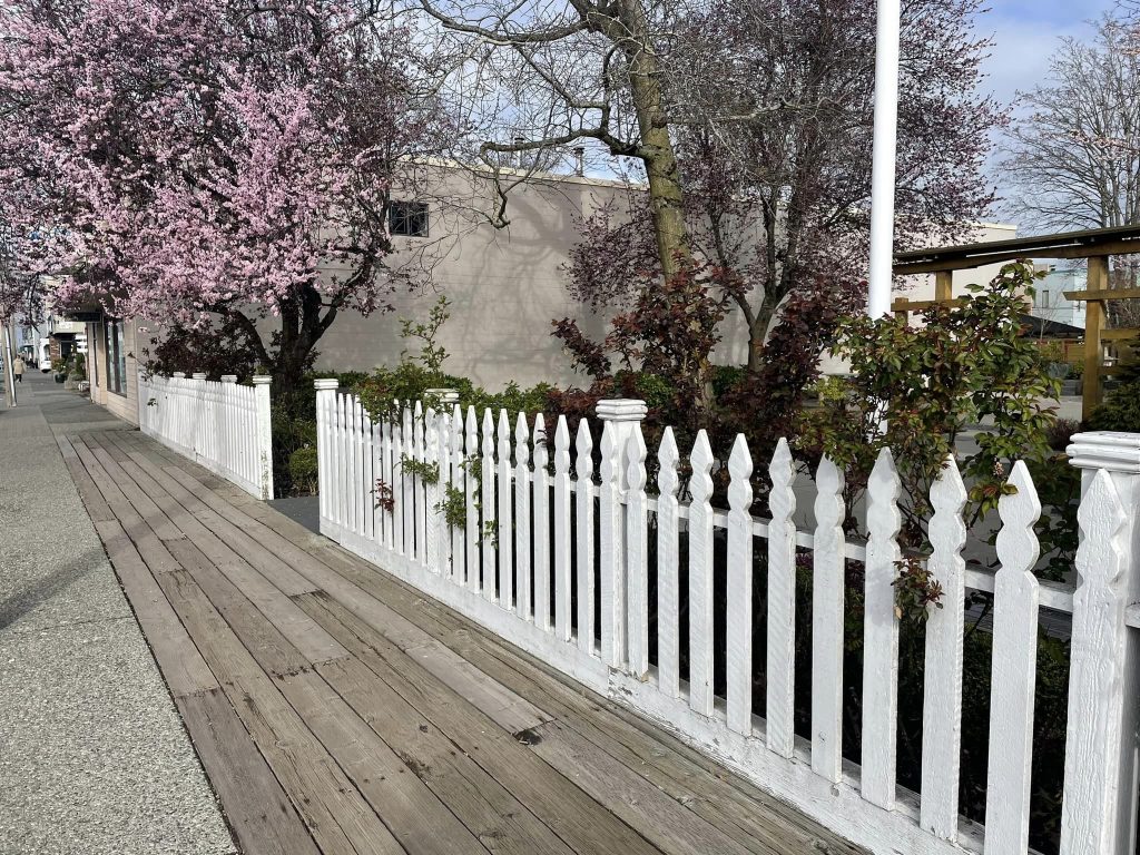 white picket fence in Steveston BC