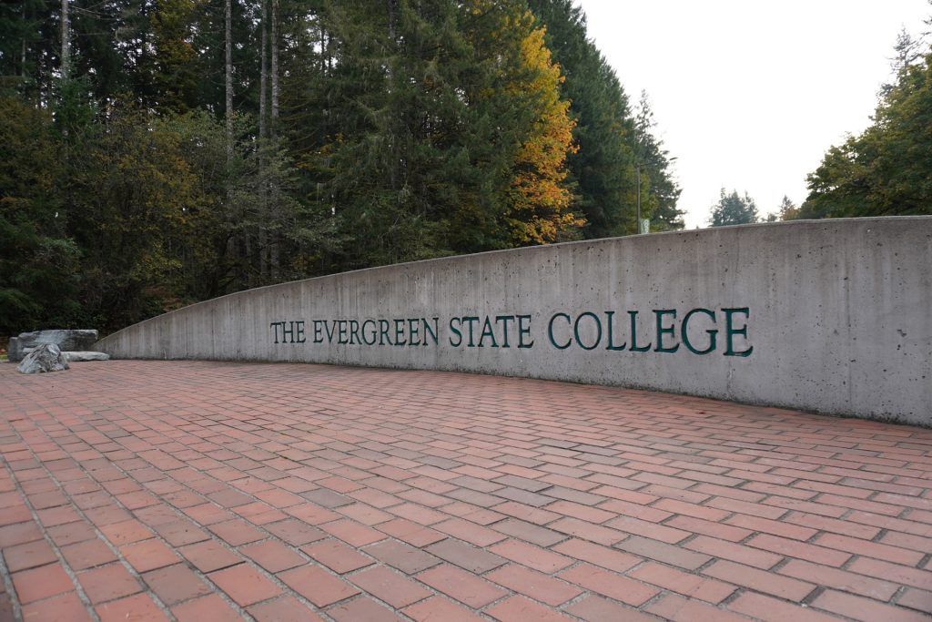 The Evergreen State College brick sign