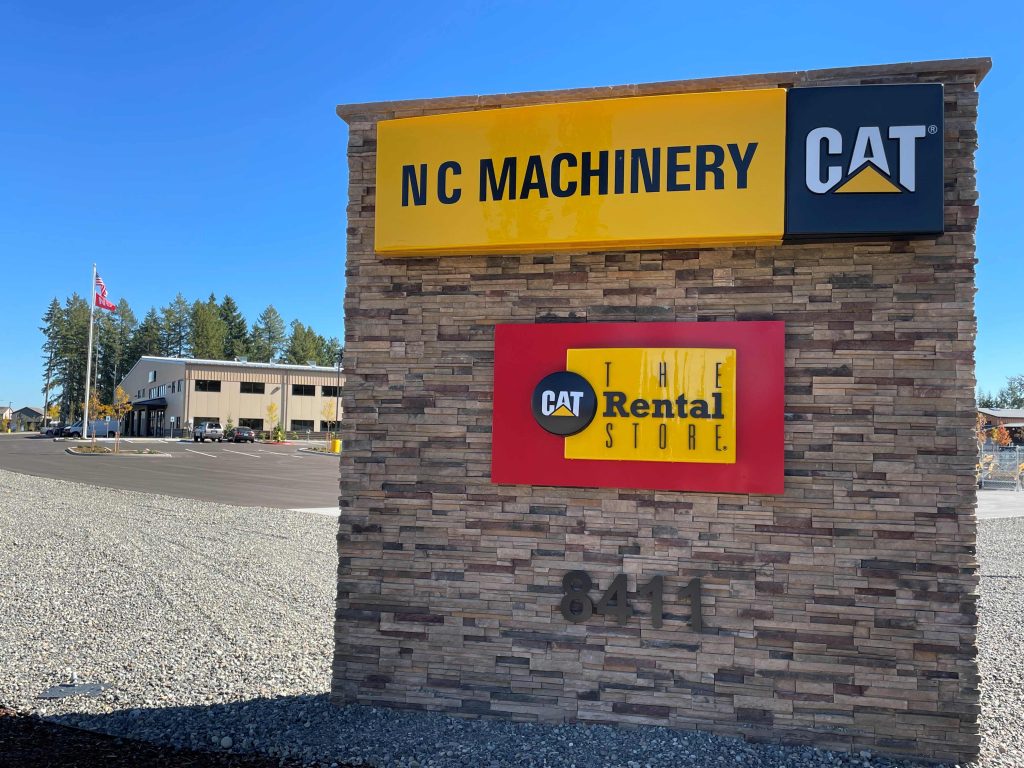 N C Machinery's lacey branch sign