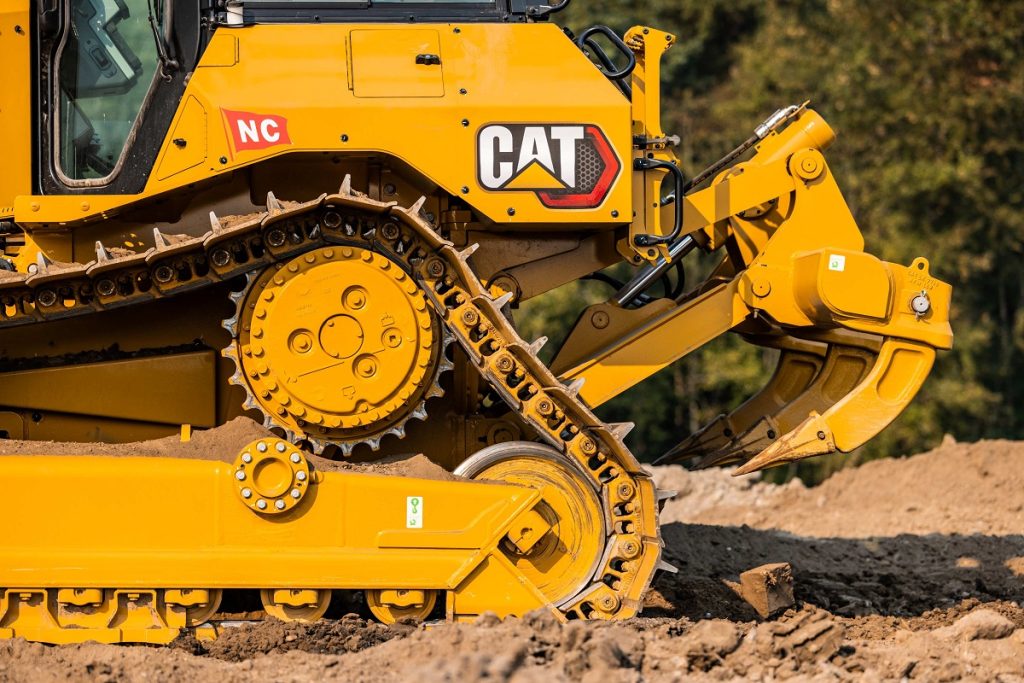 Close up of a Caterpillar machine