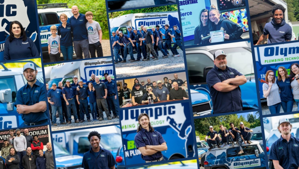 Collage of  Olympic Plumbing Technology team members