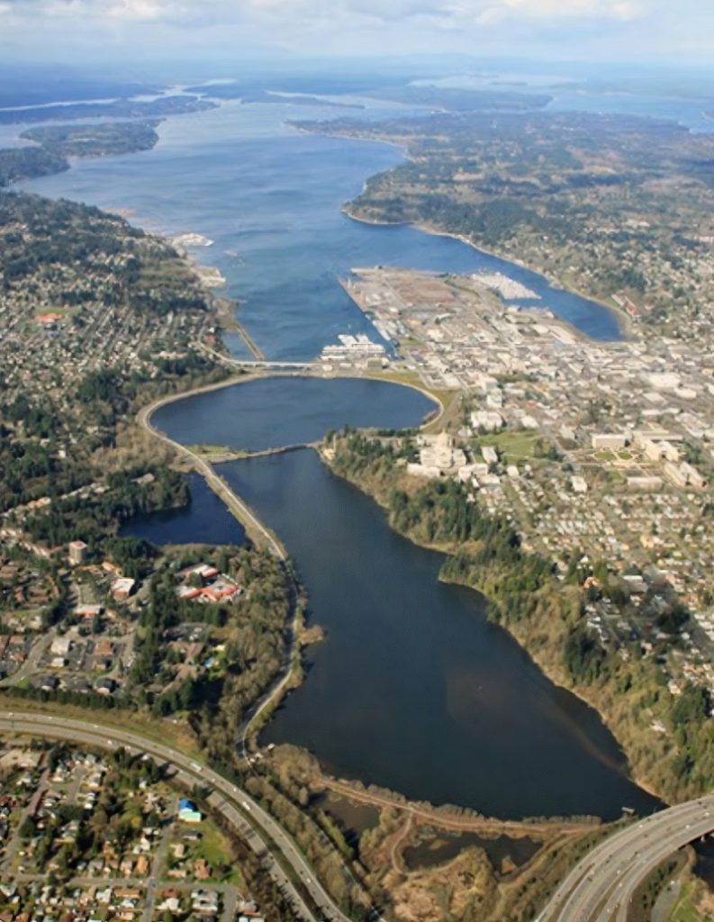 aerial of the Port of Olympia