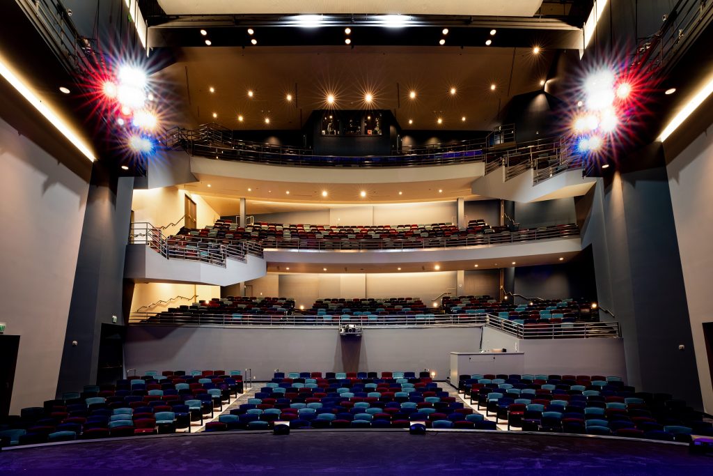 photo of the Washington Center stage from the back row