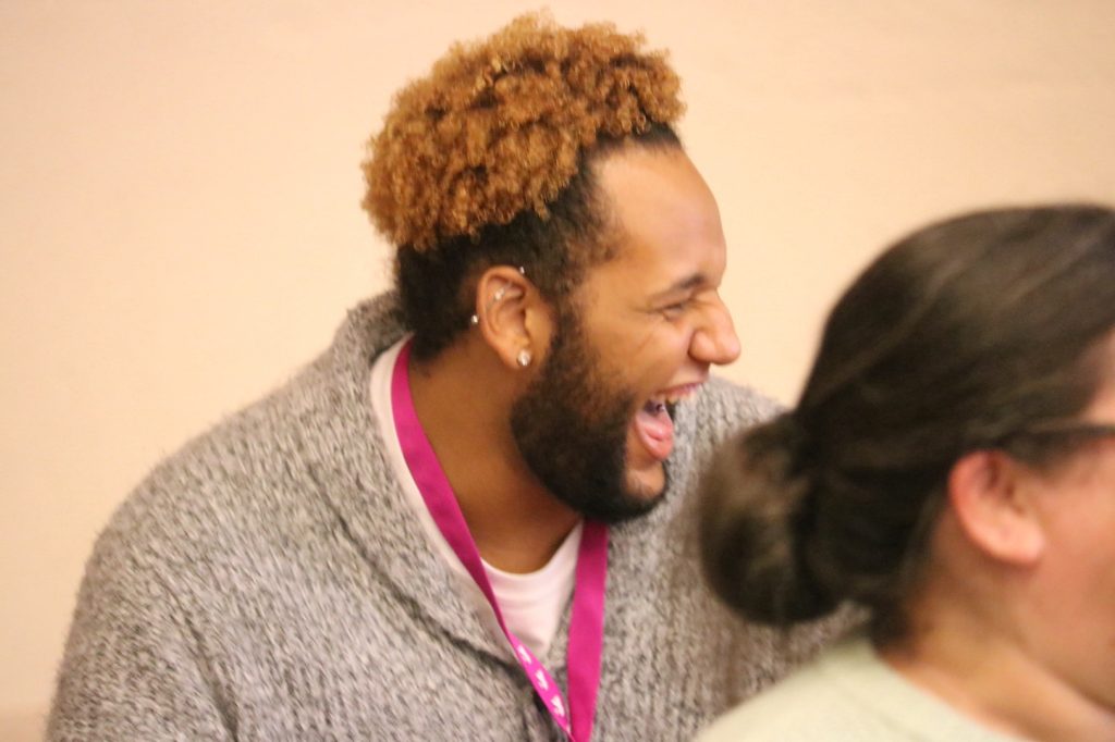 young man laughing