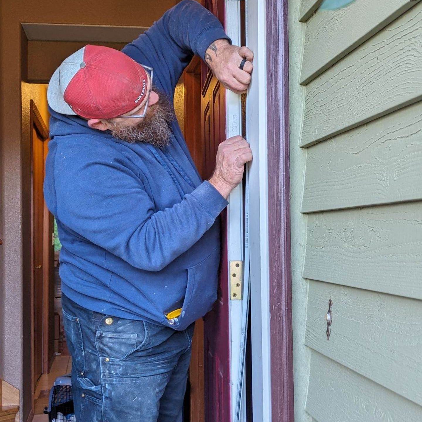 Tim Neal (pictured) repairing a door frame