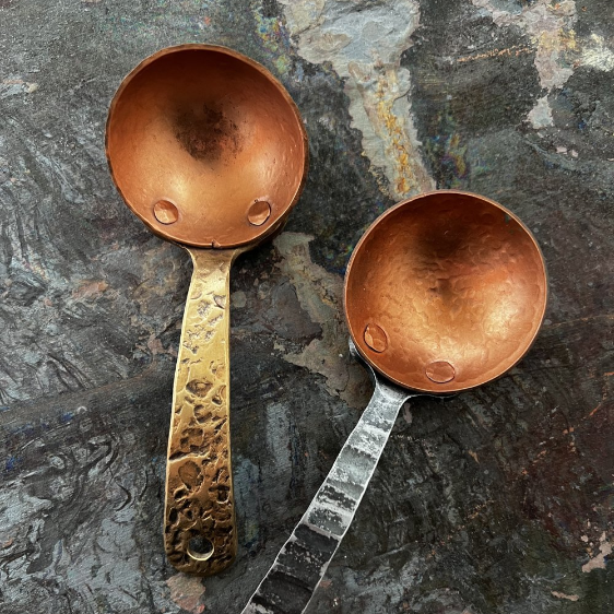 2 copper measuring spoons