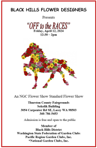 Black Hills Floral Designers - NGC Flower Show "Off to the Races" @ Thurston County Fairgrounds' Sokolik Hall