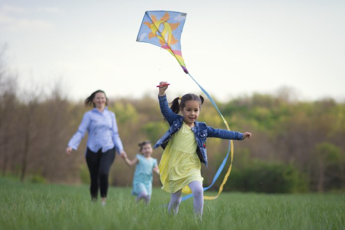 running with kite