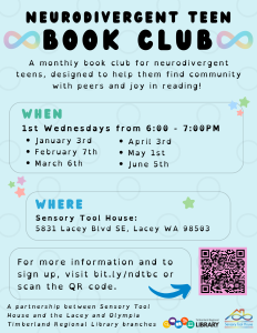 Neurodivergent Teen Book Club at Sensory Tool House @ Sensory Tool House