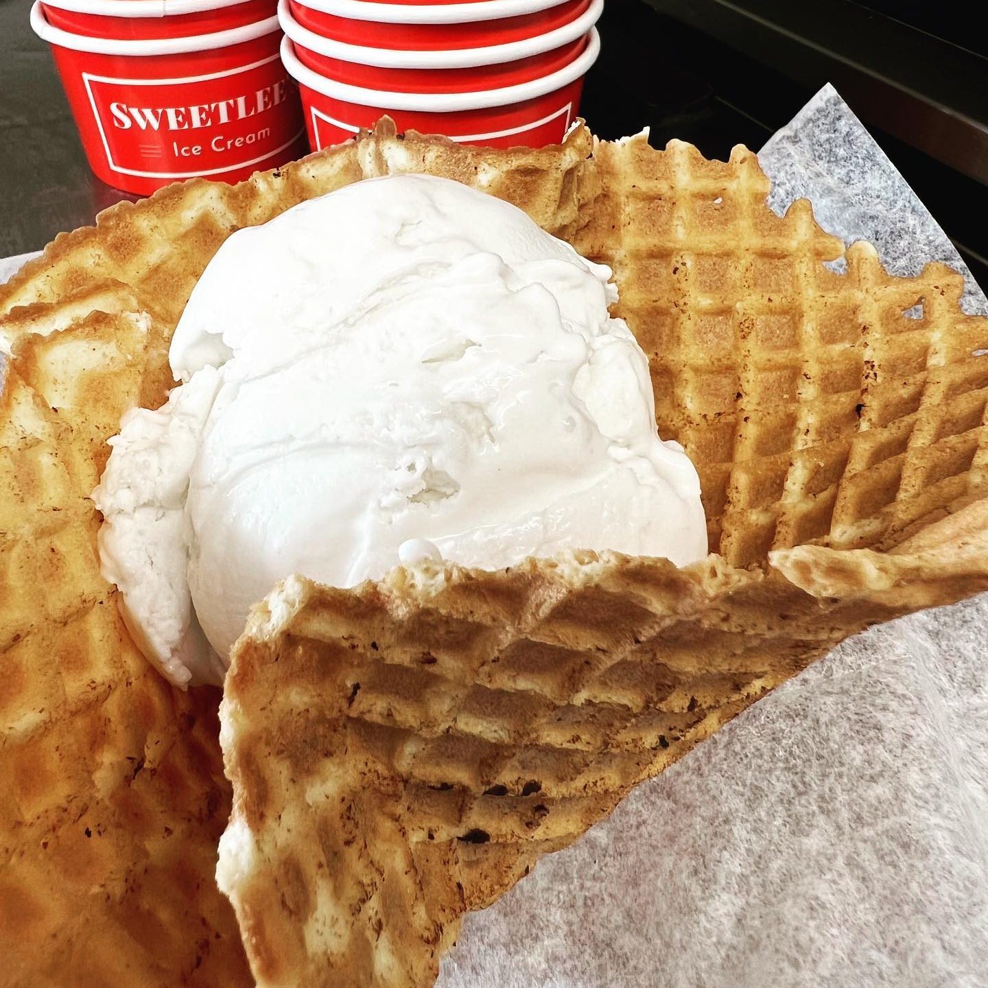 vegan ice cream in a waffle cone