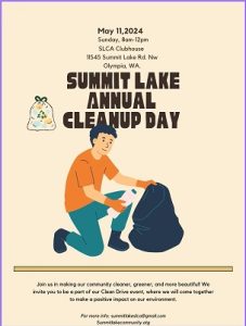 Summit Lake Spring Clean Up Day @ Summit Lake Community Association Clubhouse