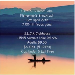 Summit Lake Fisherman’s Breakfast @ Summit Lake Community Association Clubhouse