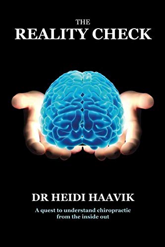 cover of Dr. Heidi Haavik;s book with hands holding a blue digital brain and the words 'The Reality Check'