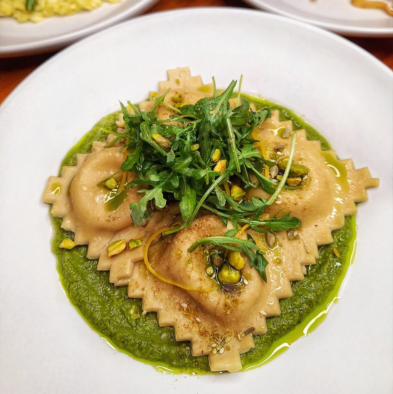 vegan raviolis on a plate