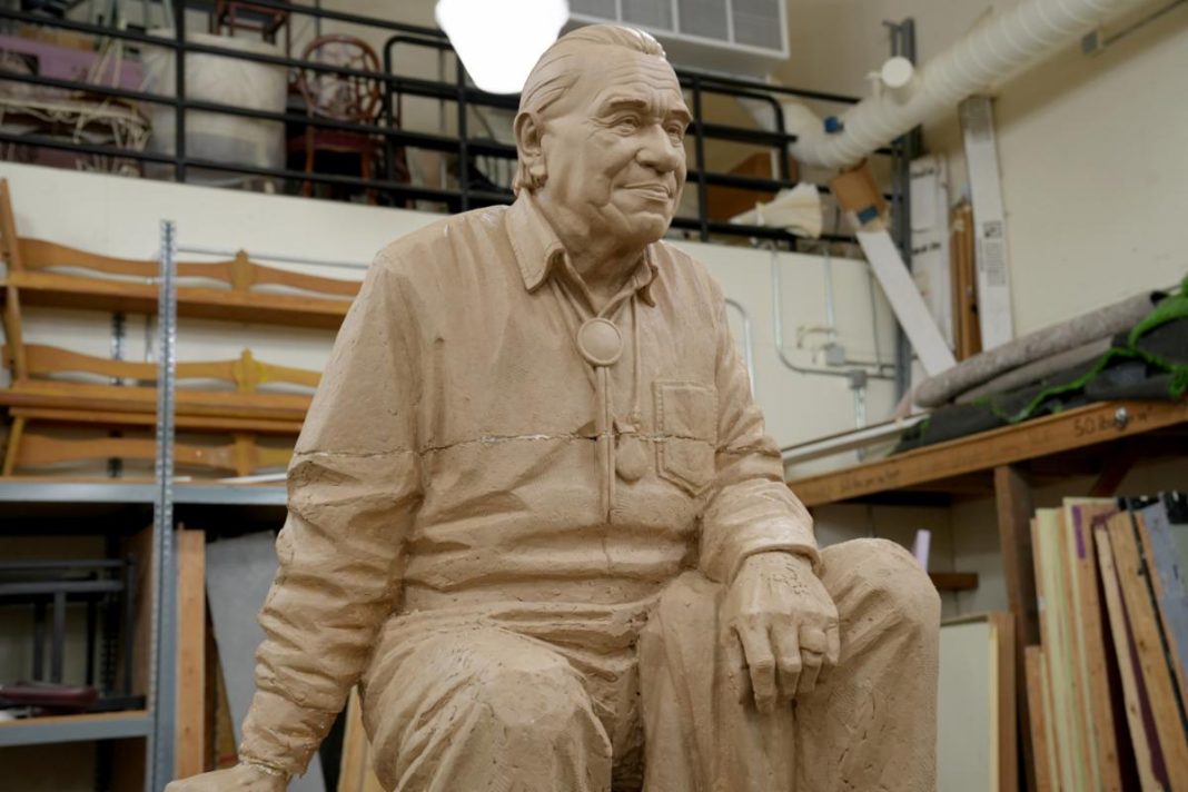 Billy Frank Jr. statue in progess