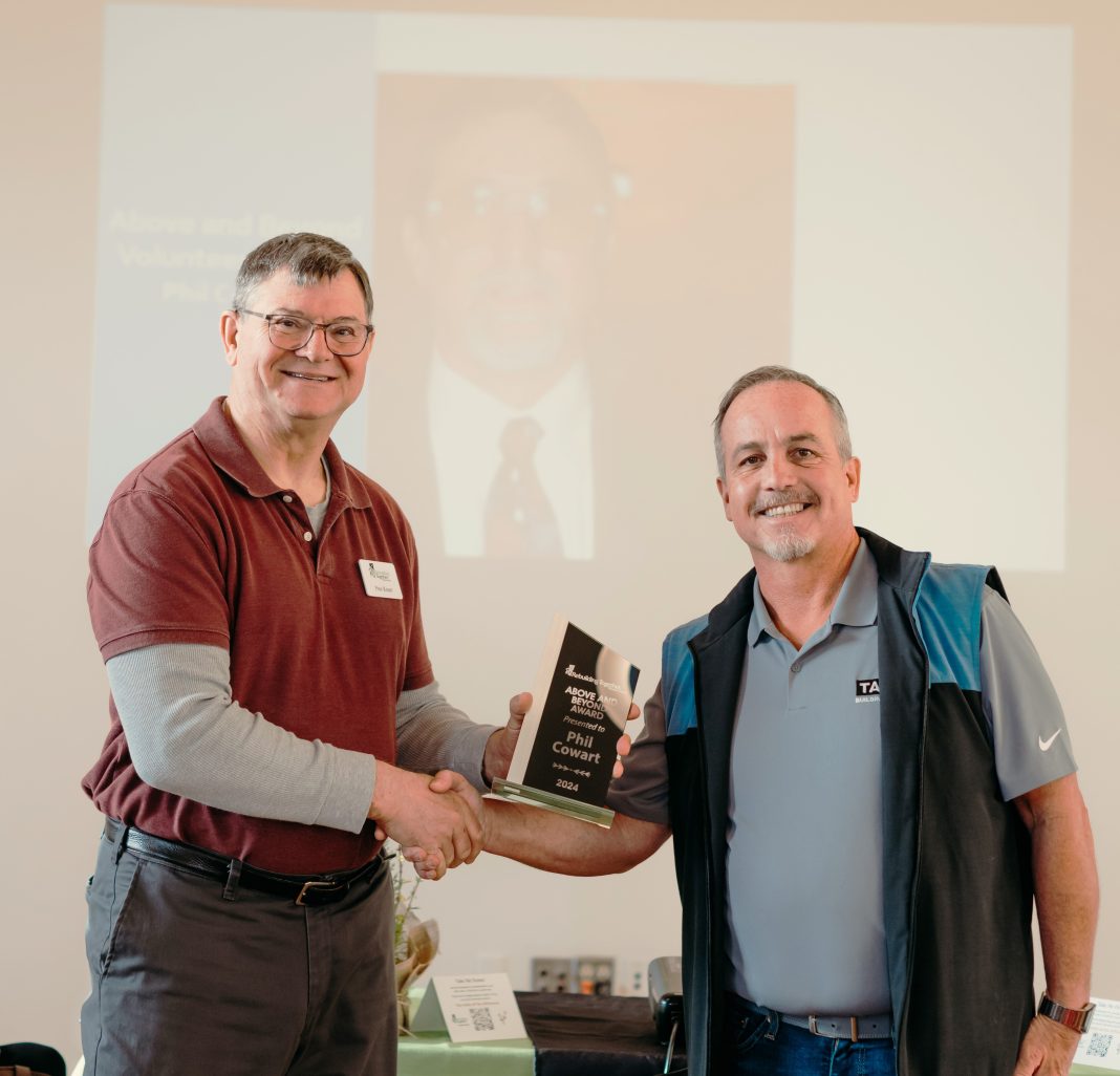 RTTC Board member Pete Kmet with Above and Beyond award winner