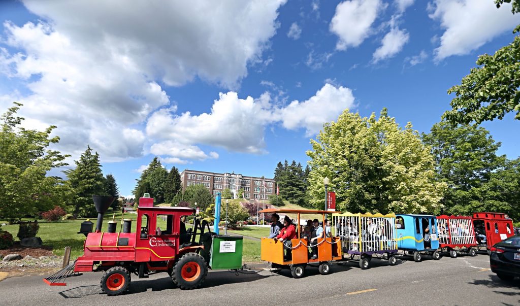 kiddie train with kids in it