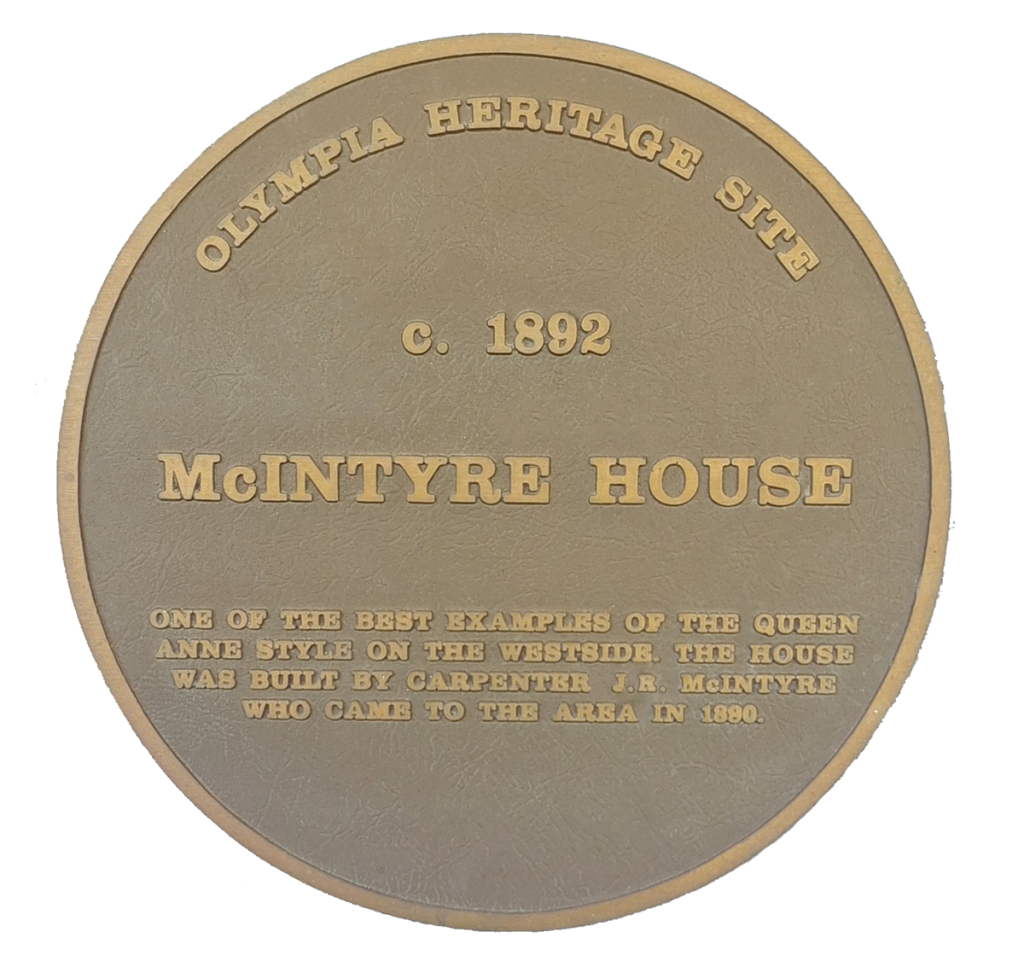 gold medallion historical marker for the The Marie Bed & Breakfast