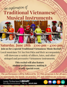 Traditional Vietnamese Musical Instruments @ Lacey Timberland Library