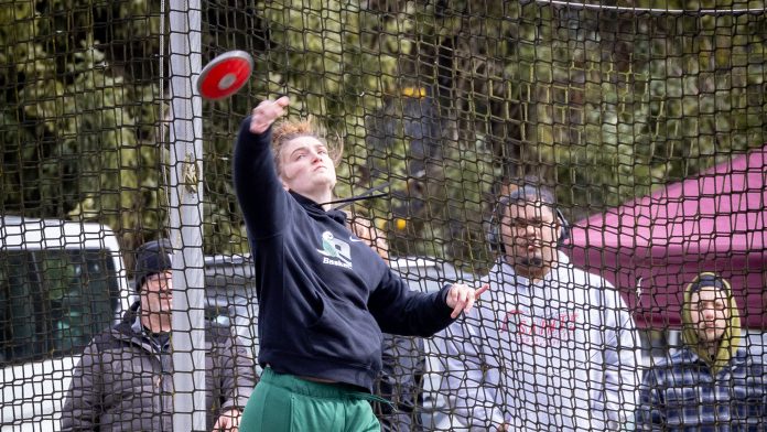 PLU open day two, 3/15/2025 Jalyn Sackrider throwing a discus