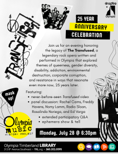 The Transfused: An Original Rock Opera — 25 Year Anniversary Celebration @ Olympia Timberland Library