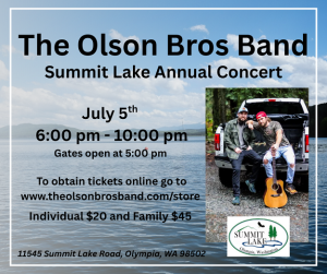 The Olson Bros Band Annual Fourth of July Concert @ Summit Lake Community Outdoor Pavilion