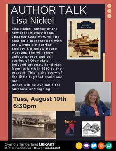 Author Talk: Lisa Nickel- Tugboat Sand Man @ Olympia Timberland Library
