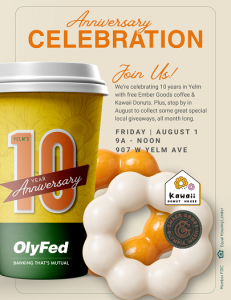 OlyFed Celebrates 10 Years in Yelm Community @ OlyFed Yelm Branch