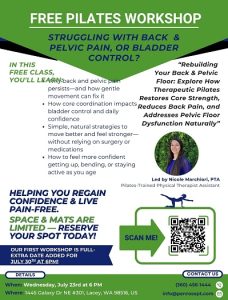 Free Pilates Class & Seminar for low back pain & pelvic floor! @ Penrose & Associates Physical Therapy