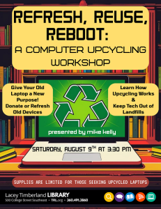 Refresh, Reuse, Reboot: A Community Upcycling Workshop with Mike Kelly @ Lacey Timberland Library